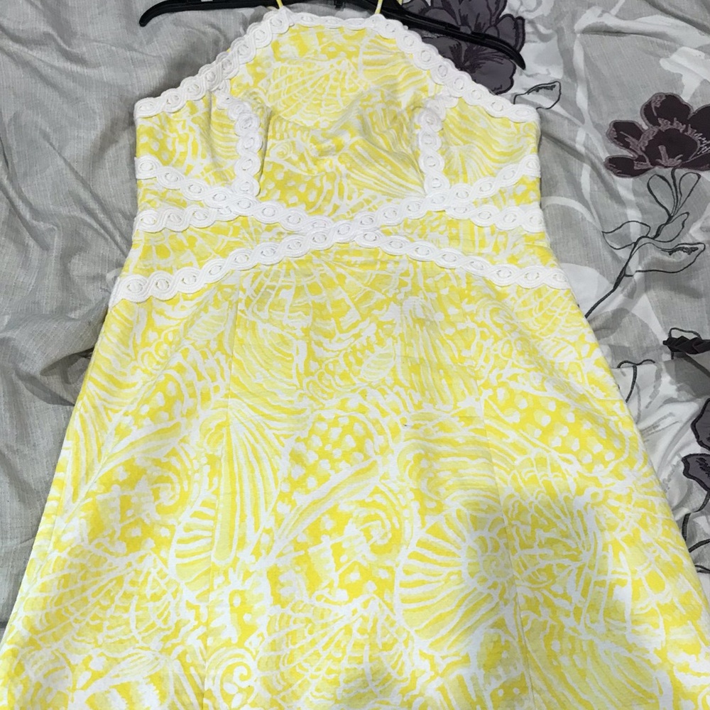 Lilly Pulitzer Yellow and White Halter Sundress